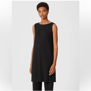 EILEEN FISHER Ribbed Organic Cotton Blend Dress in Black Size XS